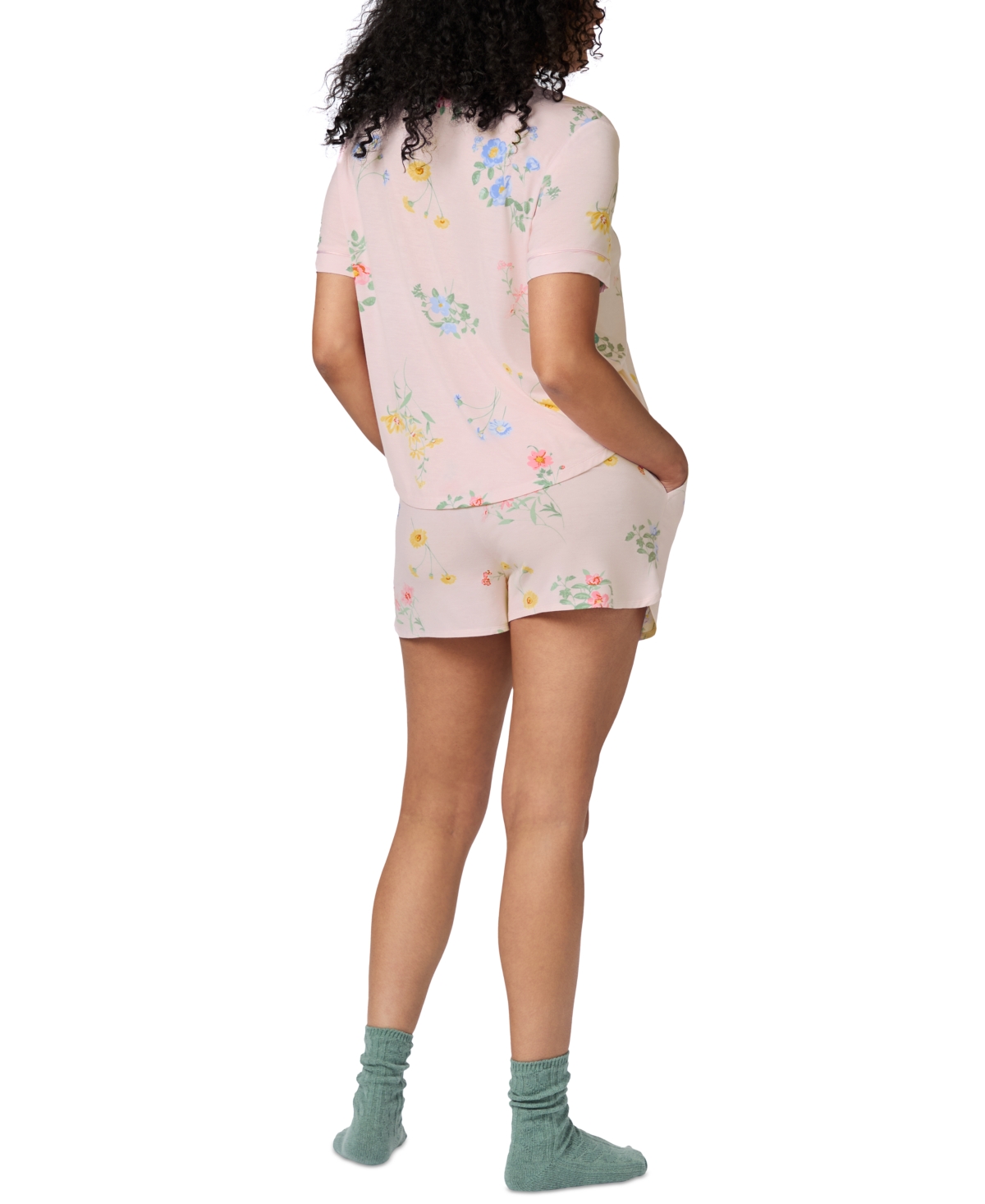 Gap Body Women's Notched-collar Short Pajama Set In Blue Floral