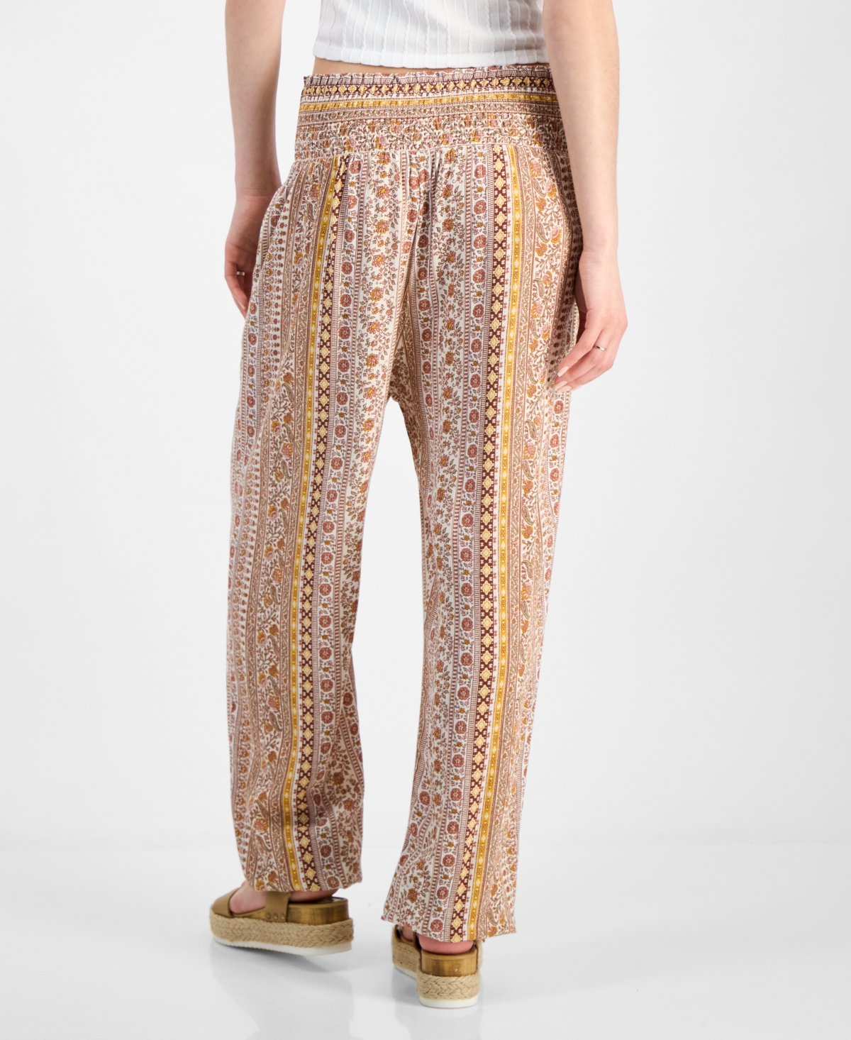 KINGSTON GREY JUNIORS' HIGH-RISE SMOCKED-WAIST JOGGERS 