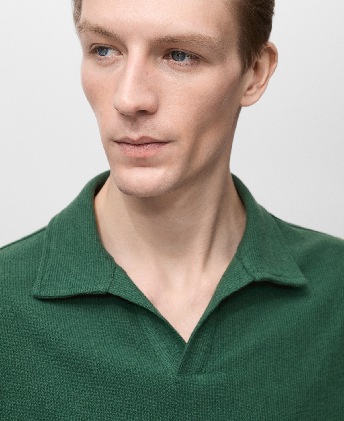 Mango Men's Cotton-blend Polo Shirt In Dark Green