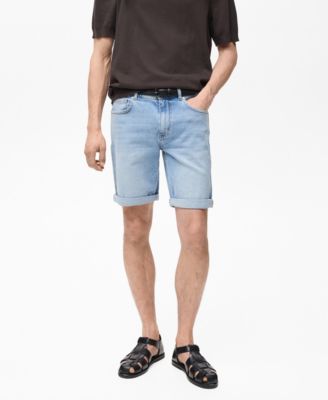 MANGO - Men's EU Tapered-Fit Denim Shorts