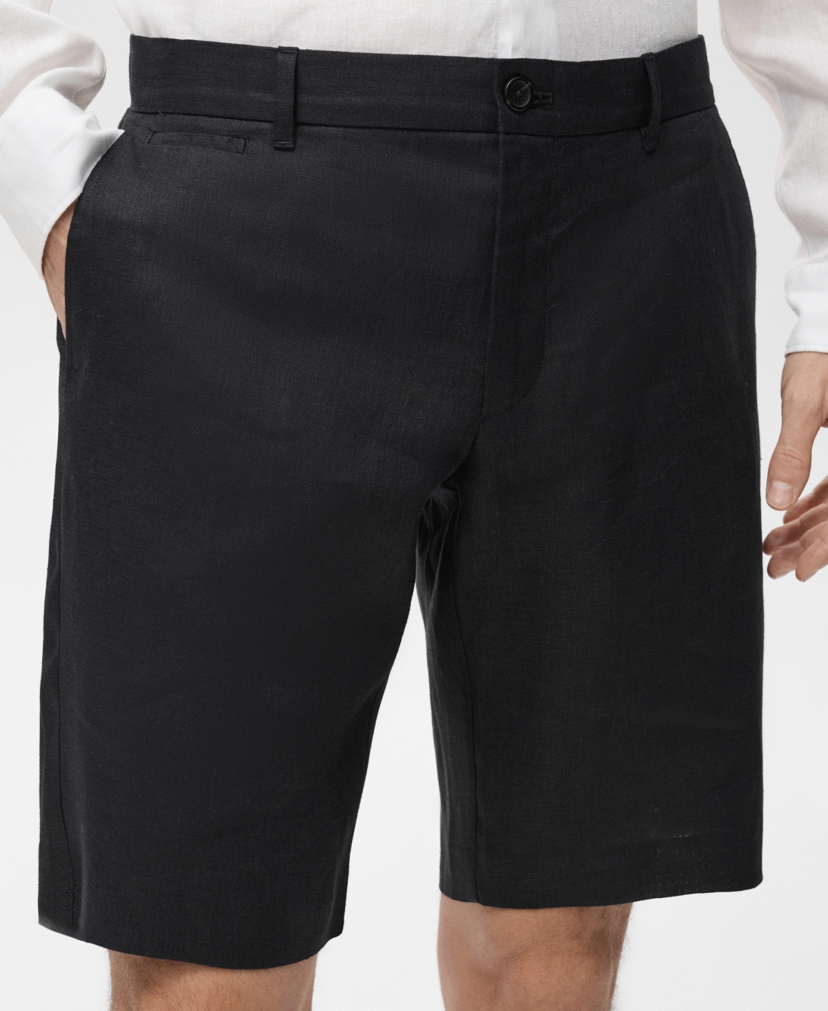 Mango Elastic Waist Shorts In Black