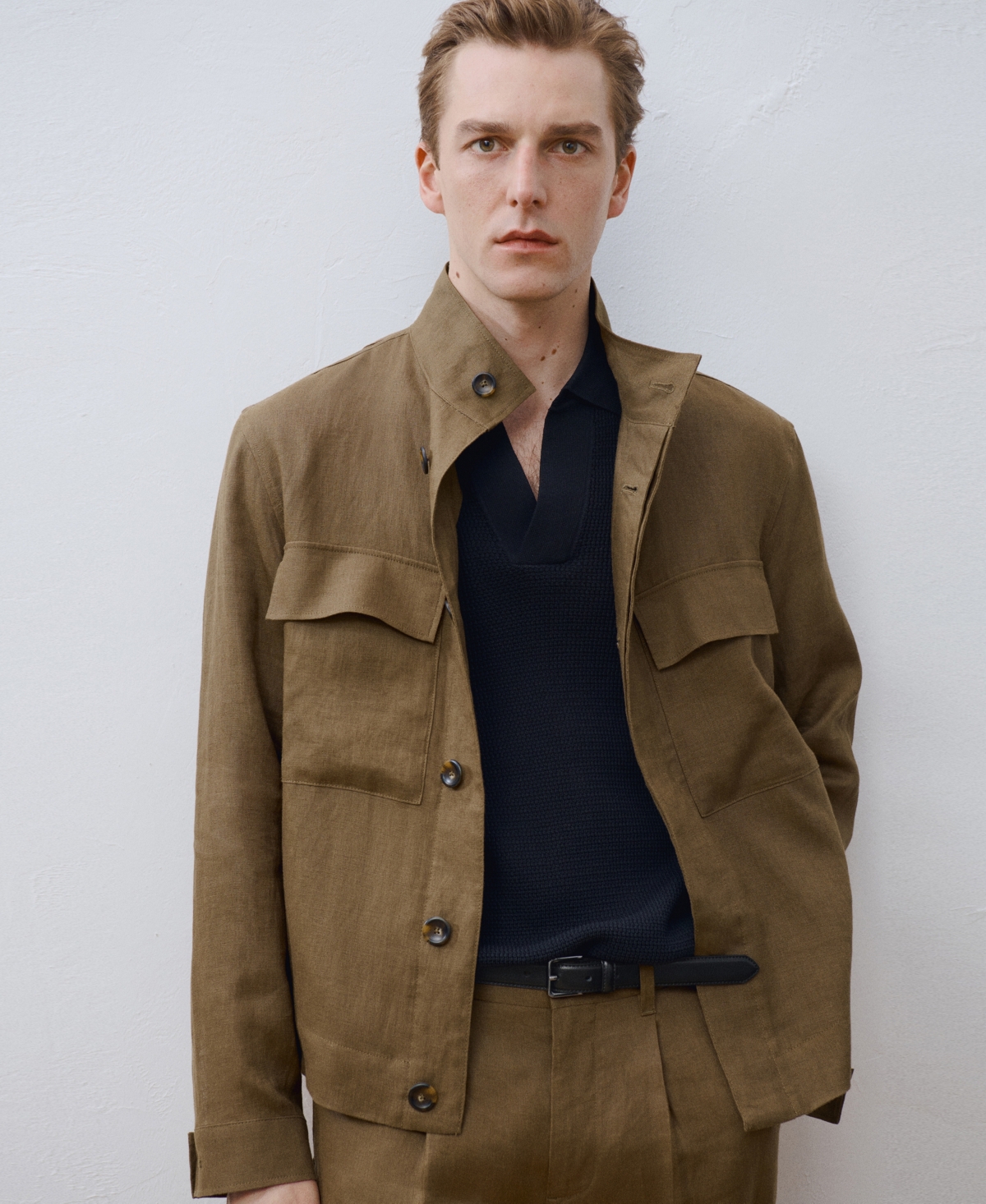 Mango Men's Slim-Fit Linen Overshirt