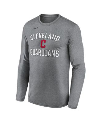 Men's Heather Gray Cleveland Guardians Club Arched Legend Performance Long Sleeve T-Shirt
