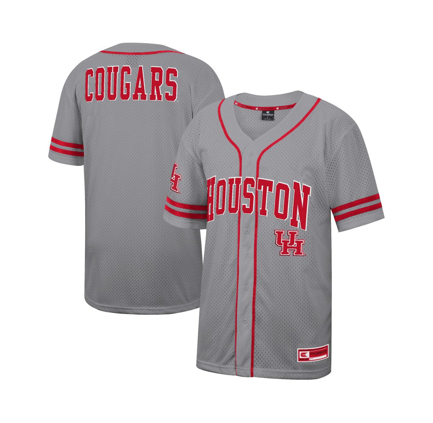 Men's Gray Houston Cougars Free Spirited Baseball Jersey