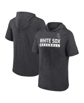Fanatics - Men's Heather Charcoal Chicago White Sox Push Short Sleeve Pullover Hoodie