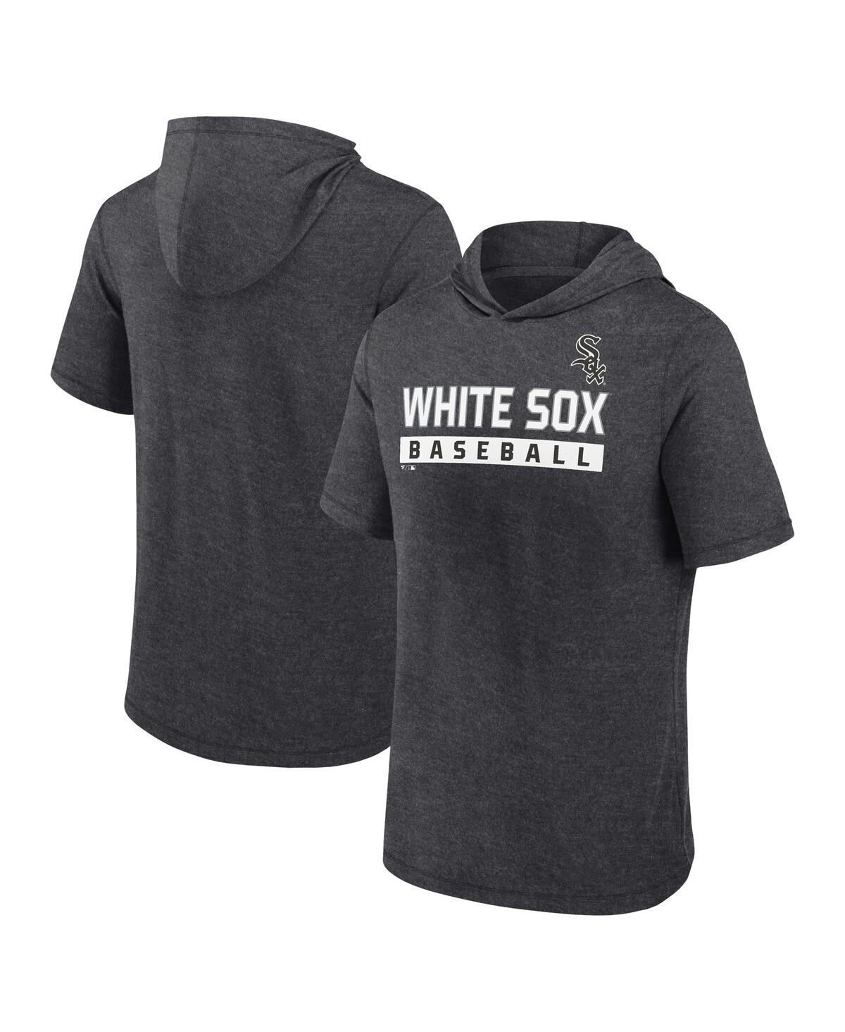 Fanatics Men's Heather Charcoal Chicago White Sox Push Short Sleeve Pullover Hoodie In Heather Charcoal