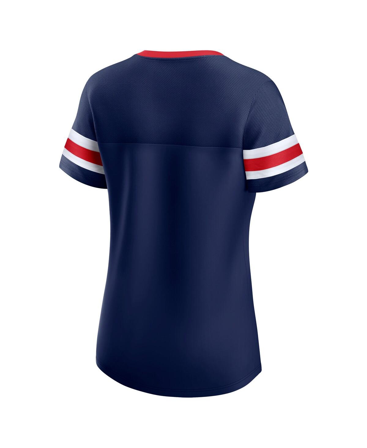 Shop Fanatics Women's Navy Columbus Blue Jackets Iconic Athena Lace-up T-shirt