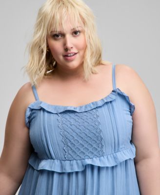 Trendy Plus Size Ruffle-Trim Maxi Dress, Exclusively at Macy's