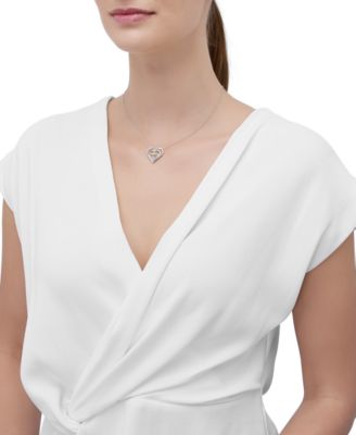 Lab-Created Pink Sapphire (1/3 ct. t.w.) & Diamond (1/10 ct. t.w.) Mama Heart Pendant Necklace in Rhodium-Plated & 14k Yellow Gold-Plated Sterling Silver, 16" + 2" extender