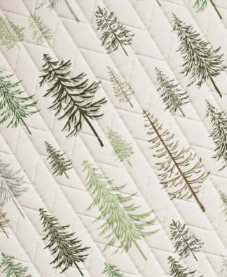 Rustic Lodge Trees Microfiber Quilt Set With Shams