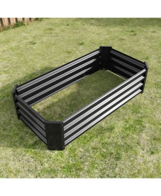 Metal Raised Garden Bed, Rectangle Raised Planter 4×2×1ft  for Flowers Plants, Vegetables Herb Veezyo