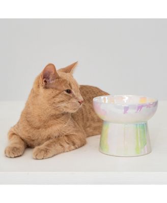 Elevated Cat Bowl: Iridescent