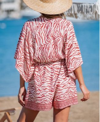 Women's Urban Safari Zebra Print Romper