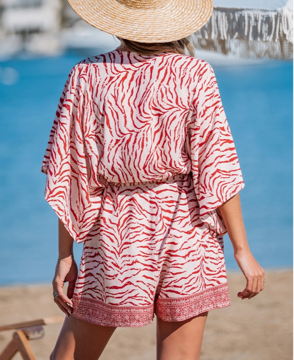 Cupshe Women's Urban Safari Zebra Print Romper