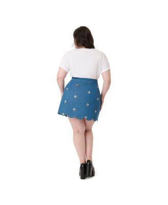 Plus Size Scallop Hem Mini Skirt
