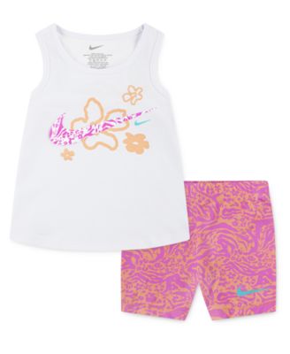 Toddler Girls 2-Piece Wild Flower Printed Bike Shorts Set