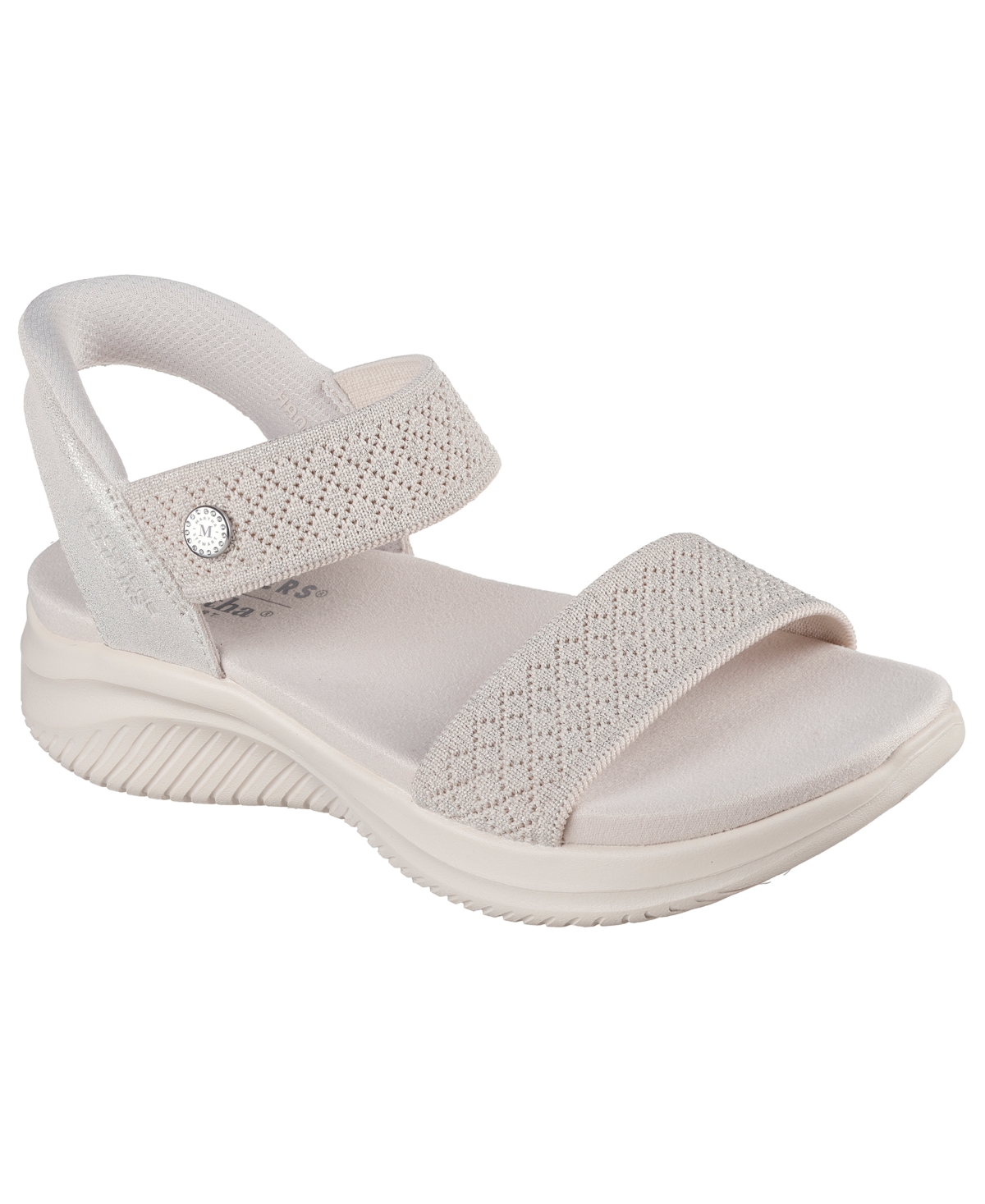 x Martha Women's Stewart Hands Free Slip-ins Cali: Ultra Flex 3.0 - Shine On Us Wedge Sandals from Finish Line - Natural
