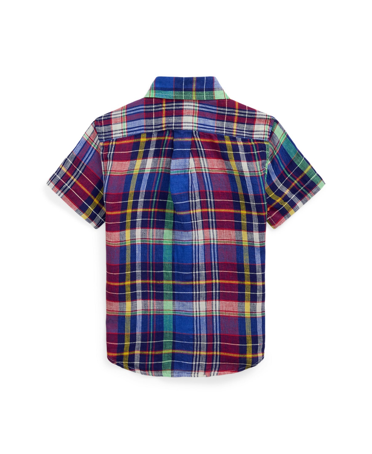 Polo Ralph Lauren Toddler And Little Boys Plaid Short-sleeve Shirt In Navy Red Multi