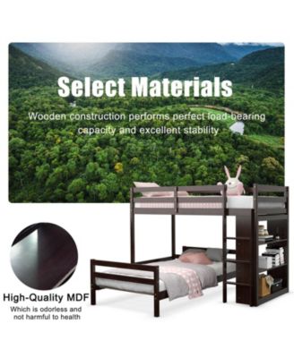 Twin Over Twin Loft Bunk Bed with Bookcase