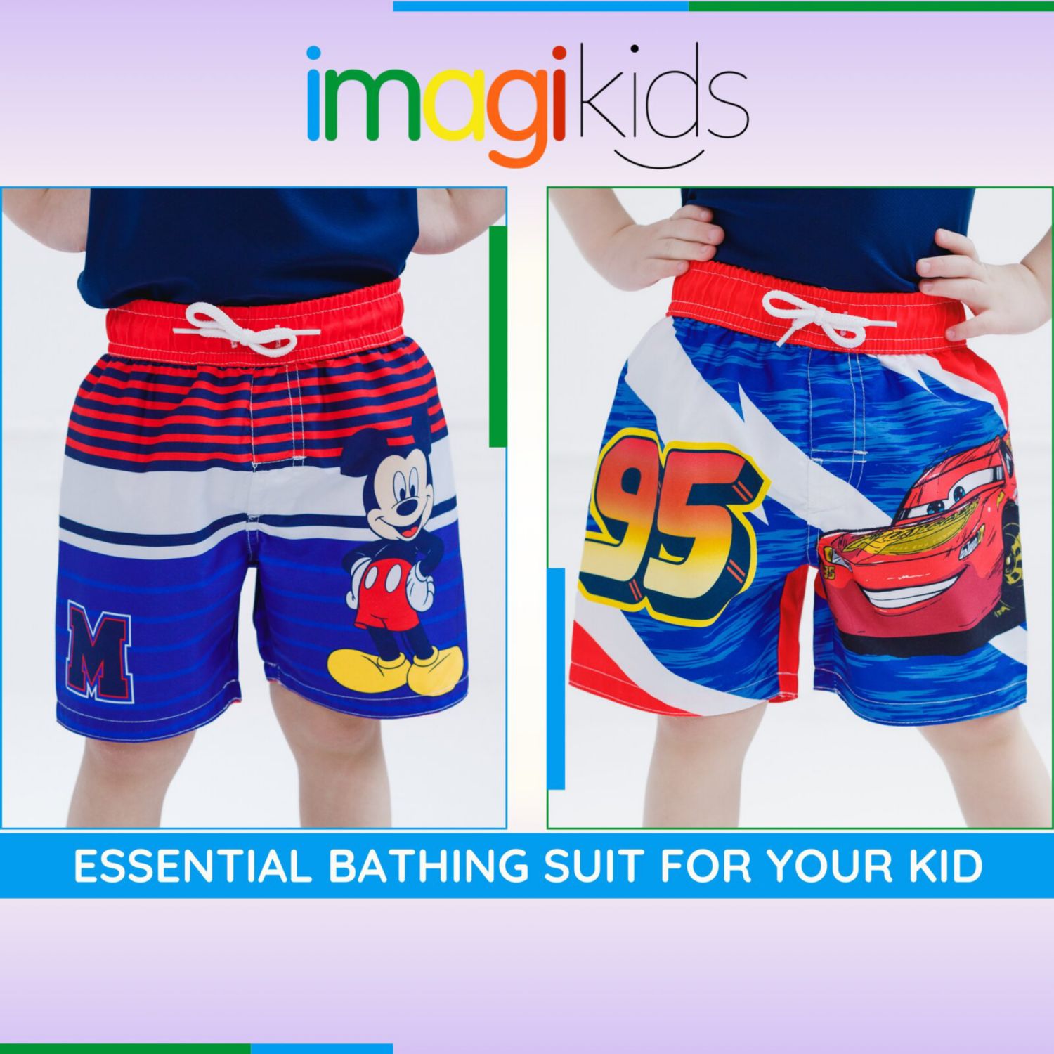 Little Boys Pixar Lightning McQueen Swim Trunks Bathing Suit