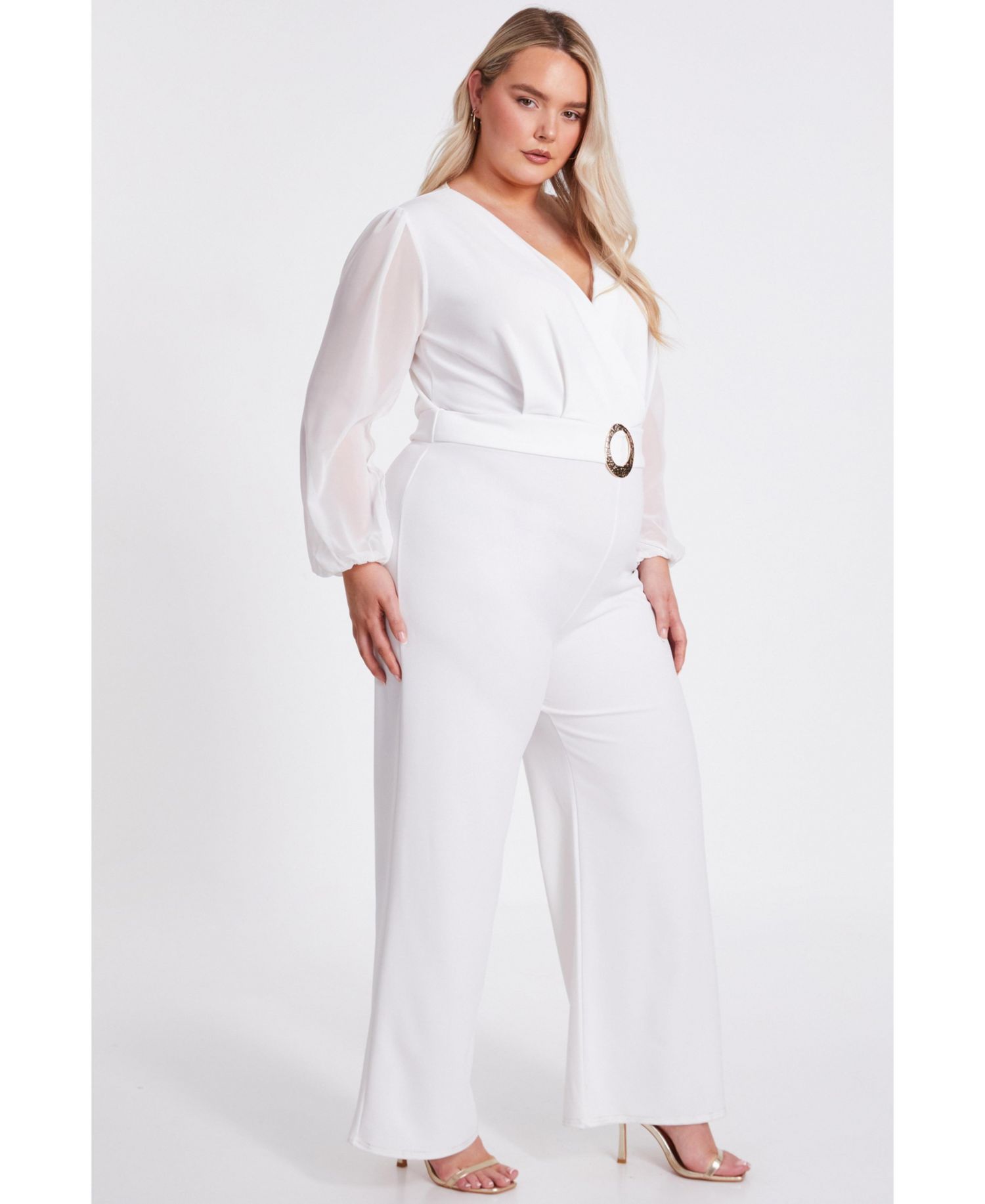 Women's Plus Size Wrap Buckle Jumpsuit