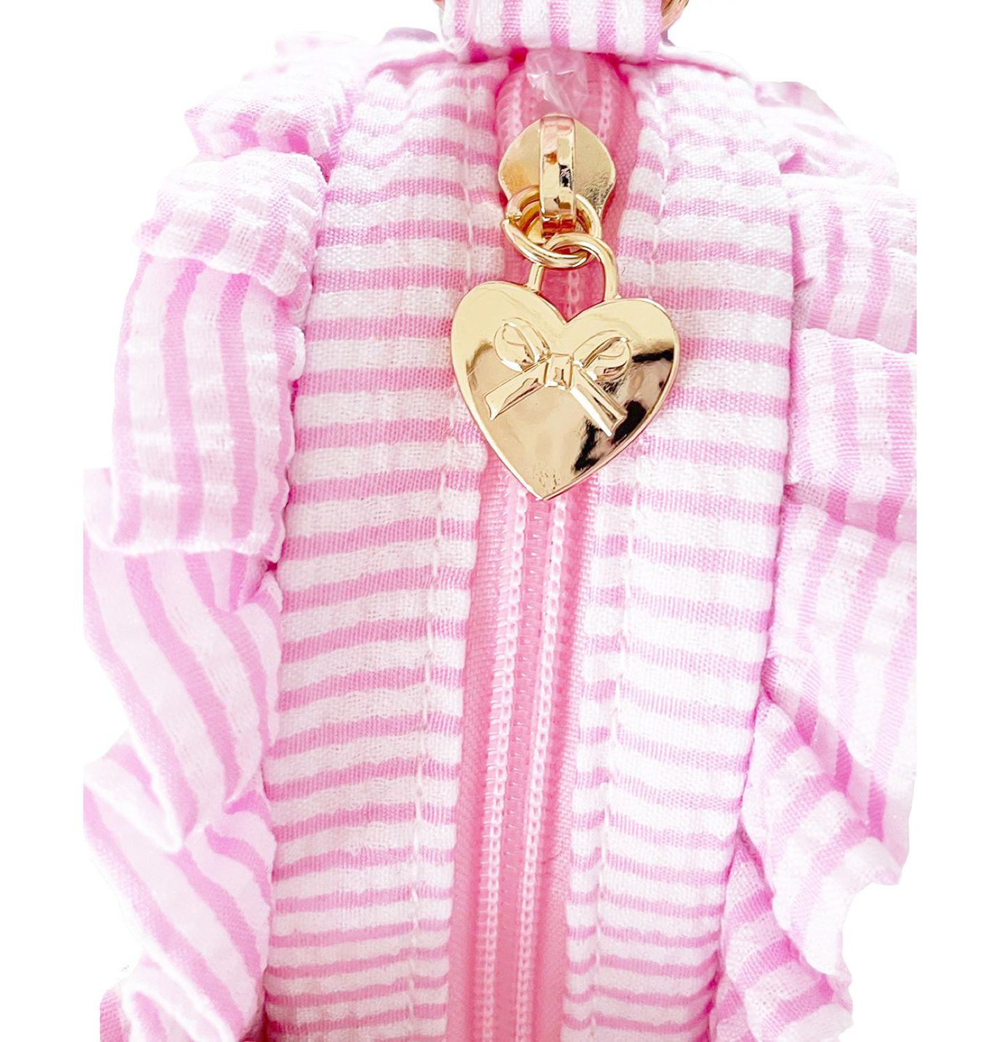 Сумка Bits & Bows Heart Purse in Pink Seersucker для девочек, цвет: Розовый — фото 3