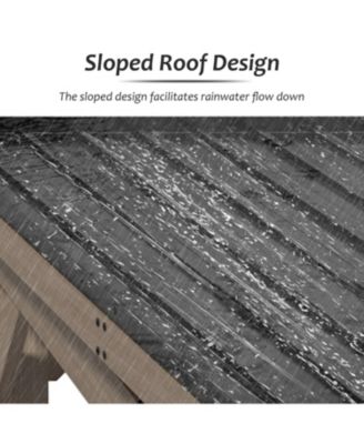 8 Ft. W x 6 Ft. D Solid Cedar Wood Grill Gazebo with Two Side Wooden Holder