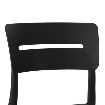 Modern 5-Piece Resin Patio Dining Table Set with Stackable Patio Dining Chairs