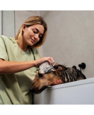 Eco-Friendly Soap Dispensing Pet Scrub Brush, Assorted Colors, Sustainable Grooming Tool for Dogs and Cats