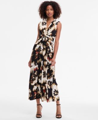 Womens Printed Twist Front Maxi Dress Xxs P Xxl