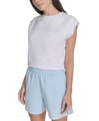 Women's Sleeveless Puff-Logo Cropped Top