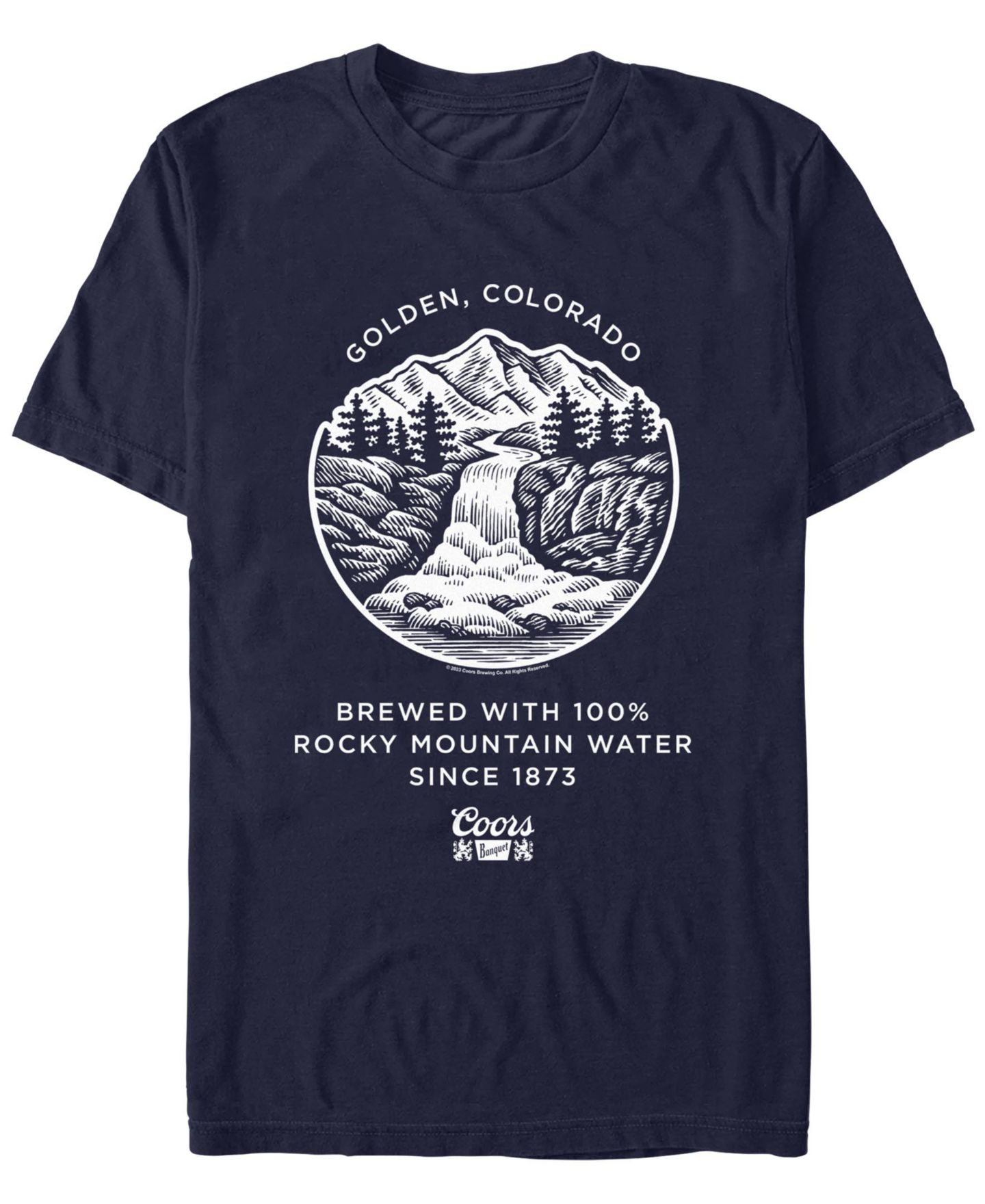 Мужская футболка Coors Brewing Company Mountain Brewing Short Sleeve, цвет: Тёмно-синий — фото 1