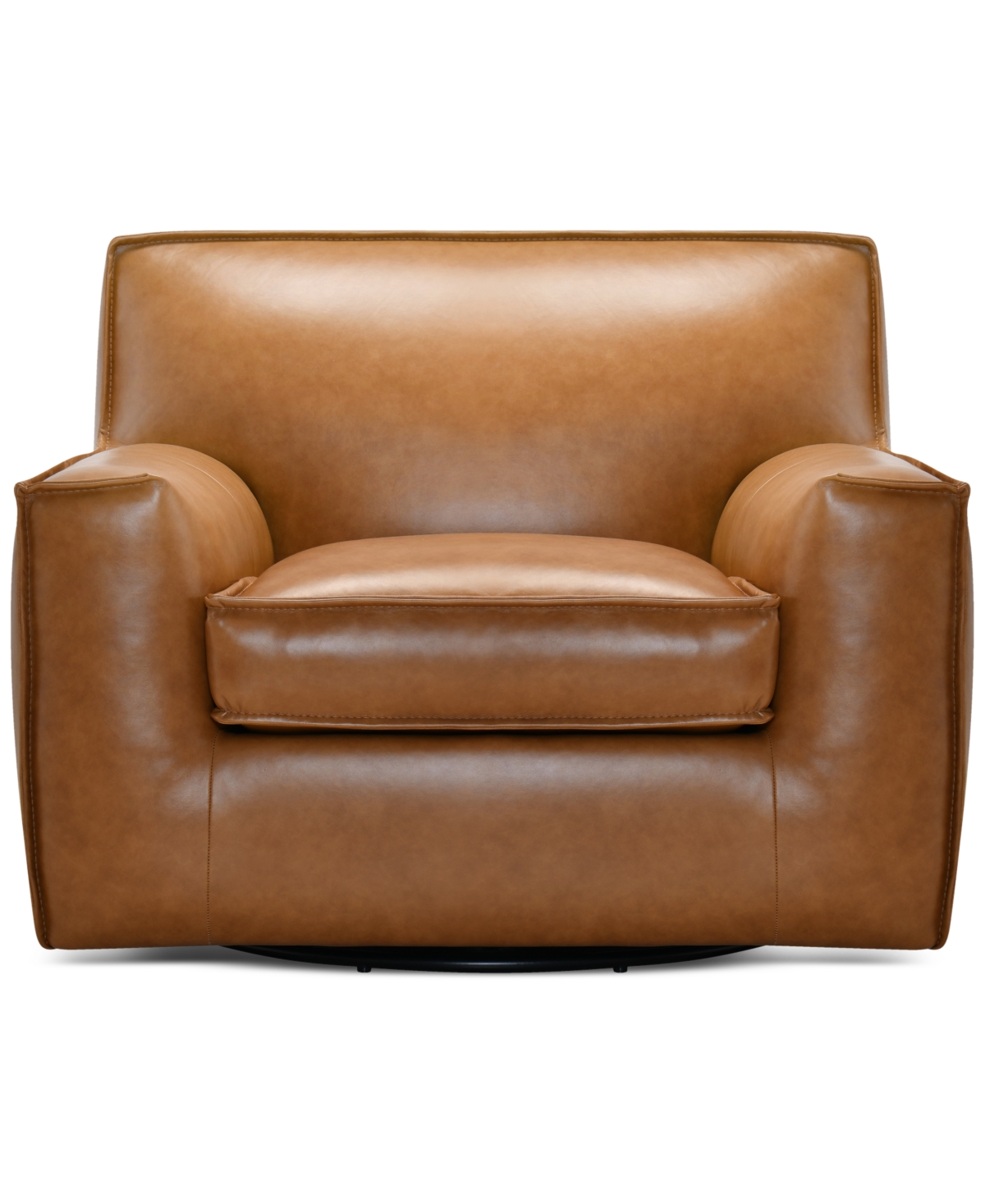 Macy's Glympton 44" Leather Swivel Chair, Exclusively At