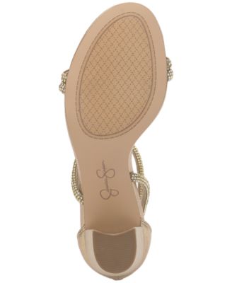 Women's Shiny Rhinestone Block-Heel Dress Sandals