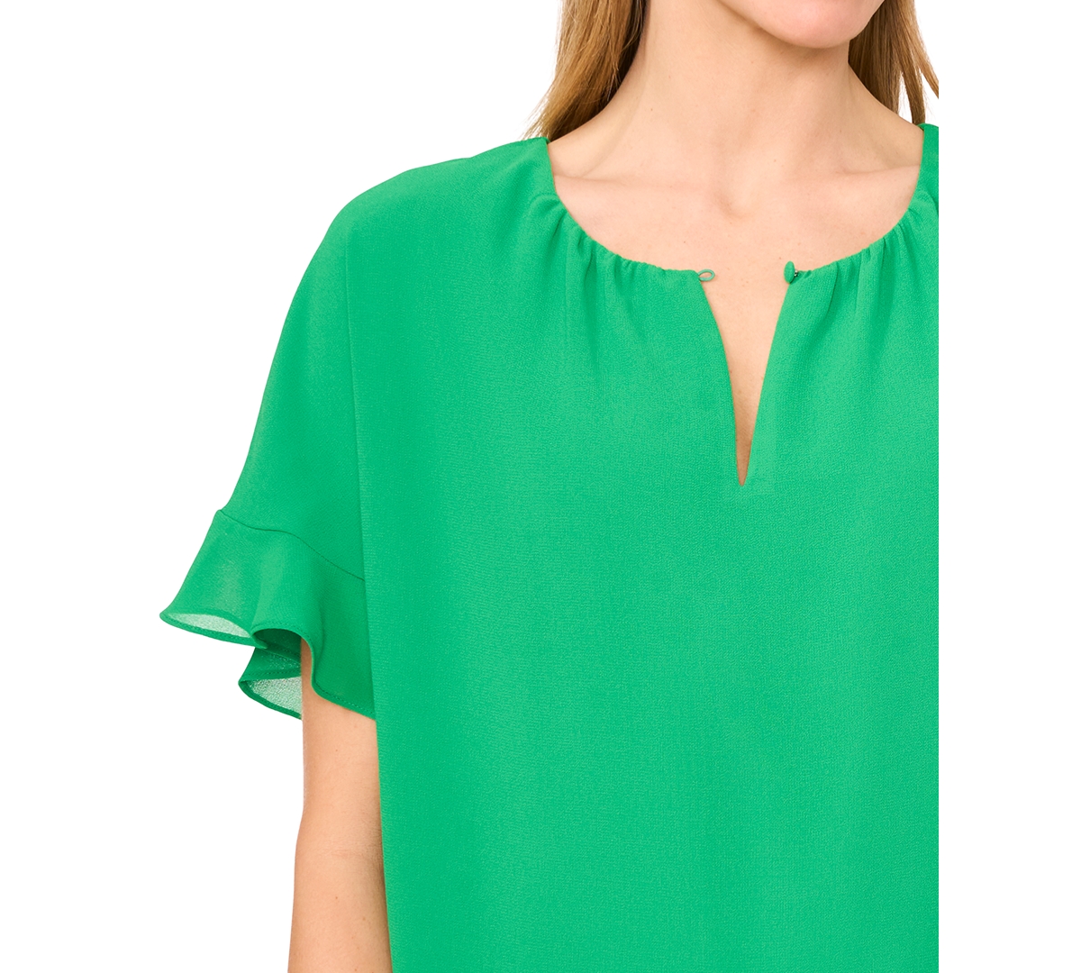 Shop Cece Women's Short-sleeve Half Button Flowy Blouse