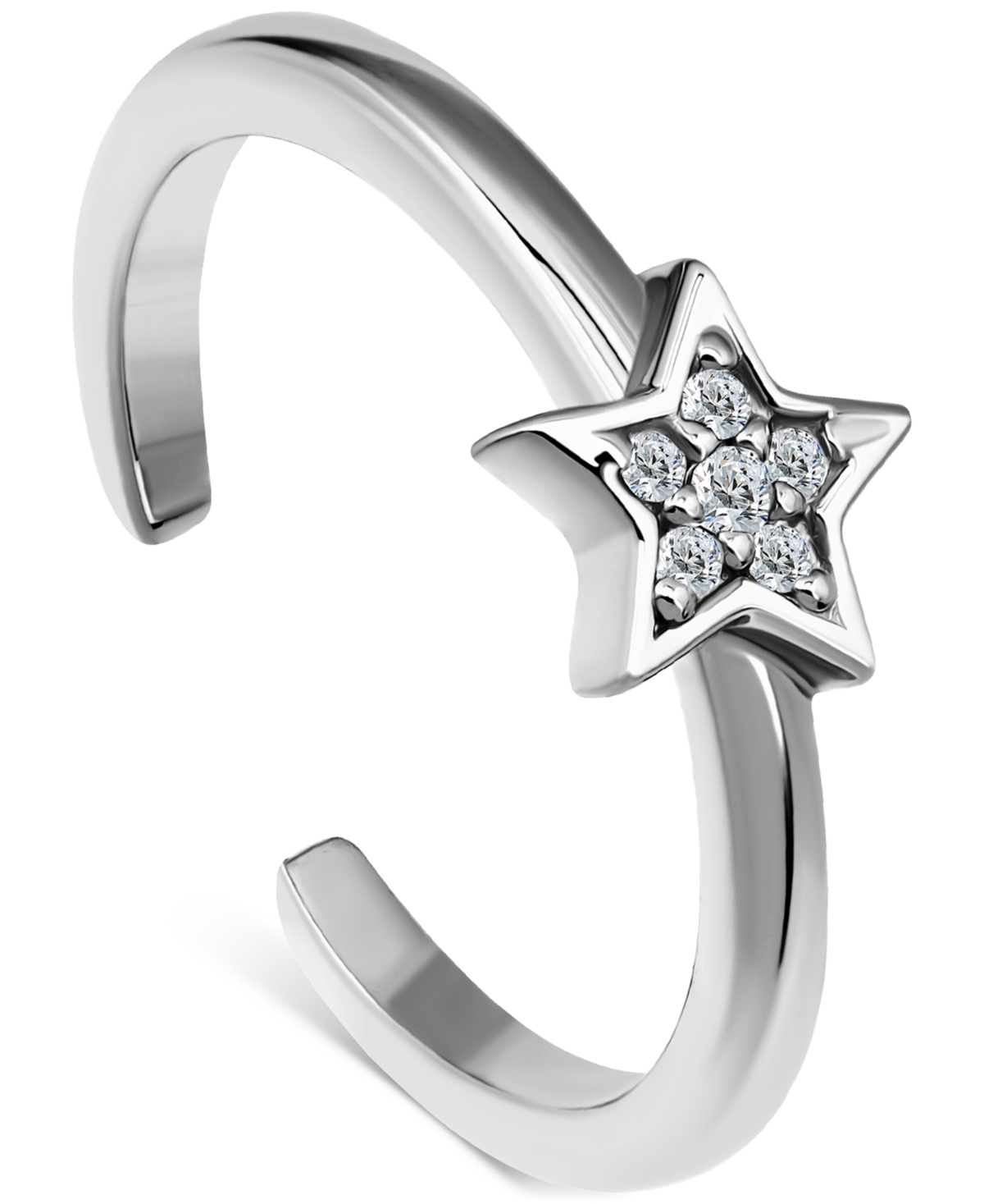 GIANI BERNINI PAVE CUBIC ZIRCONIA STAR ADJUSTABLE TOE RING, EXCLUSIVELY AT MACY'S 