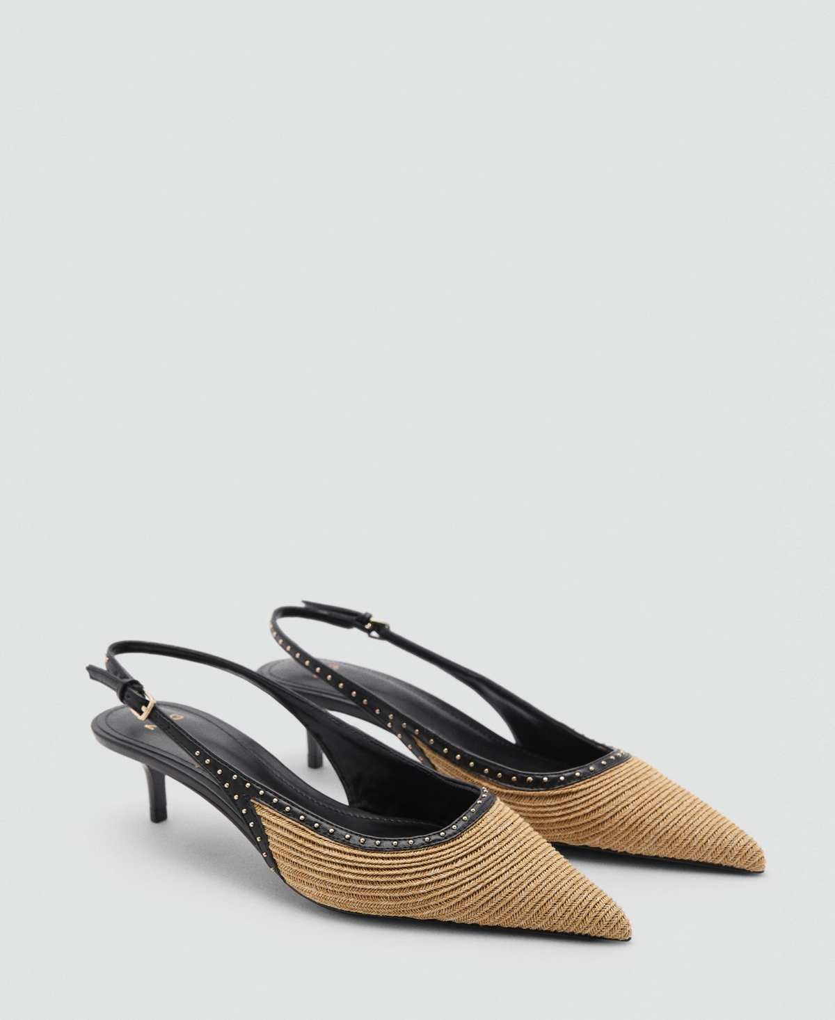 Shop Mango Women's Kitten Heel Shoe In Sand