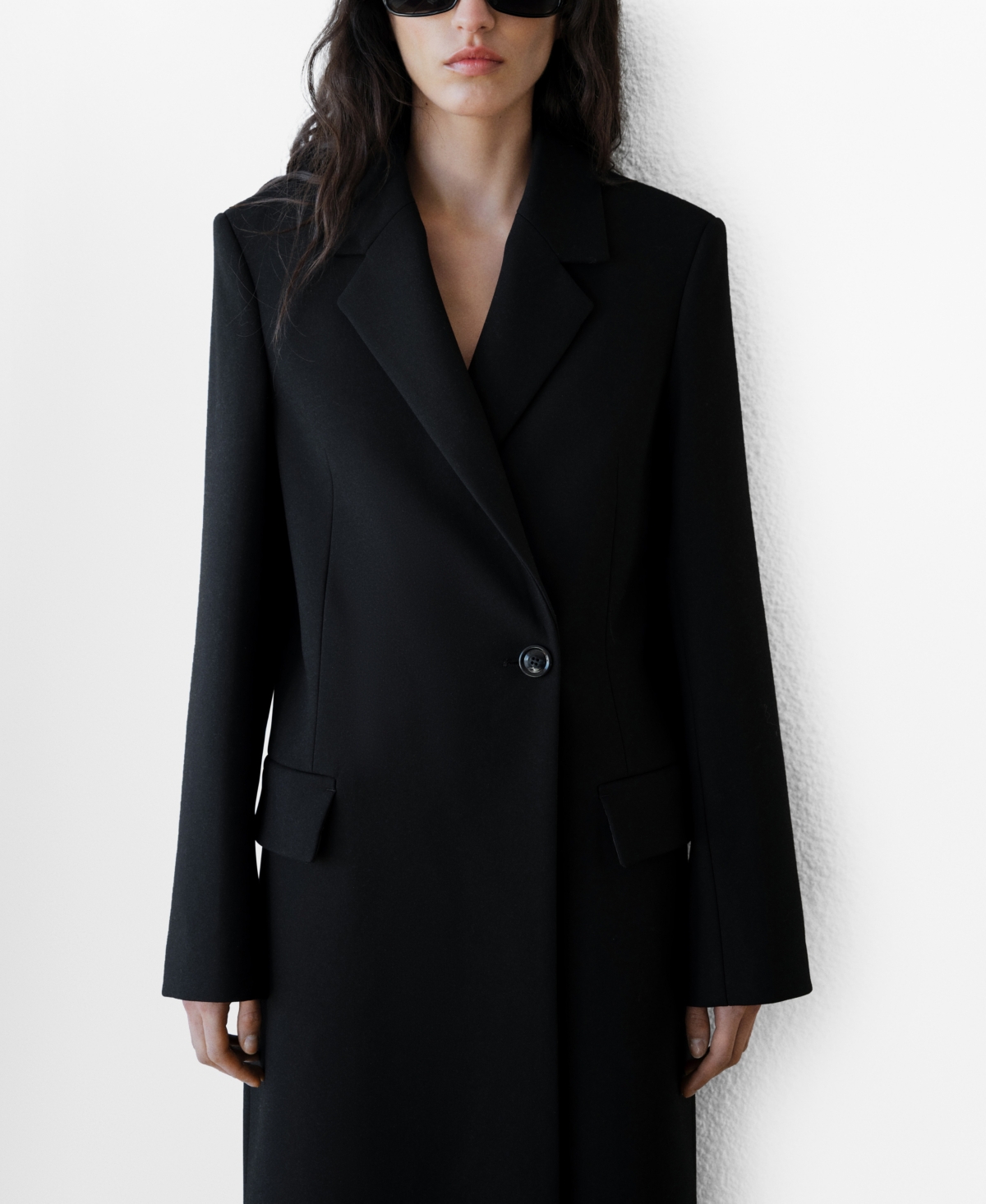 Shop Mango Women's Wool Blend Coat In Black