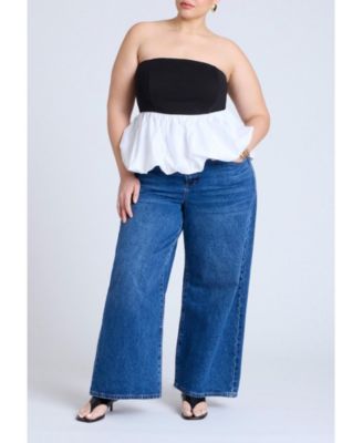 Women's Plus Size Peplum Tube Top