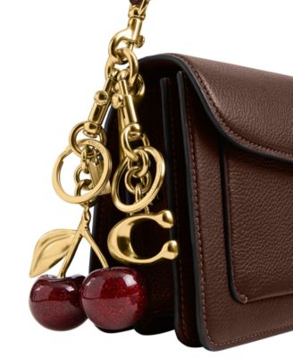 Gold-Tone Red Cherry Bag Charm