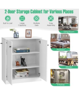2 Door Storage Base Cabinet with 3-Tier Shelf