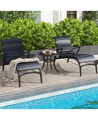 24 Inch Patio Side Table with Adjustable Footpads for Poolside Backyard Balcony