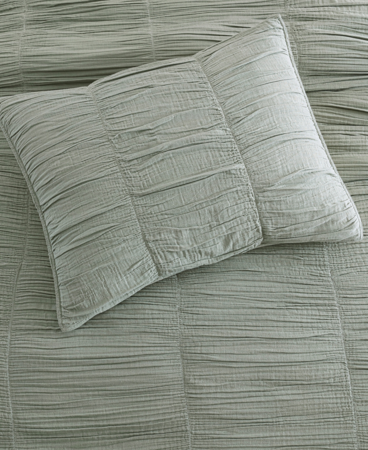 Dkny Pure Ruched Gauze 3-pc. Duvet Cover Set, Full/queen In Green