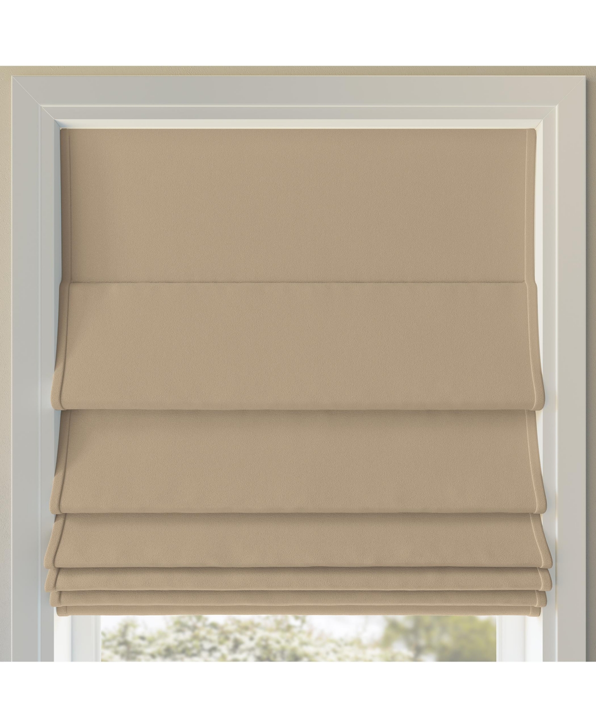 Morin Velvet 100% Blackout Cordless Roman Shade - Beige