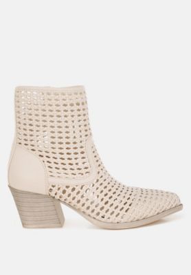 Rag and Co Womens Artisole Woven Pleather Block Boots
