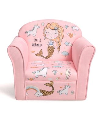 Kids Mermaid Armrest Couch Upholstered Sofa