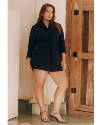 Women's Plus Size Mini Suiting Short