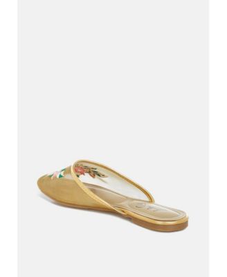 Shara Floral Embroidered Mesh Mules