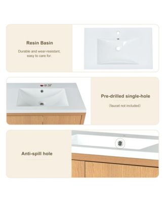 30" Bathroom vanity Set with Sink, Combo Cabinet, Bathroom Storage Cabinet, Solid Wood Frame