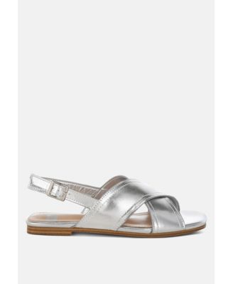 Kanon Metallic Pleather Criss-Cross Flats
